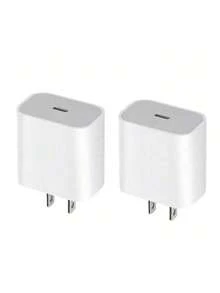 1/2/3个20W美规插头充电器适配器，白色便携式墙充，高效快充，兼容 17 Pro Max/17 Pro/17/Air/17/15/16/14/13/12/11/XS/XR/8/7/6， - 美規A型插(110-127V) - 查看 10