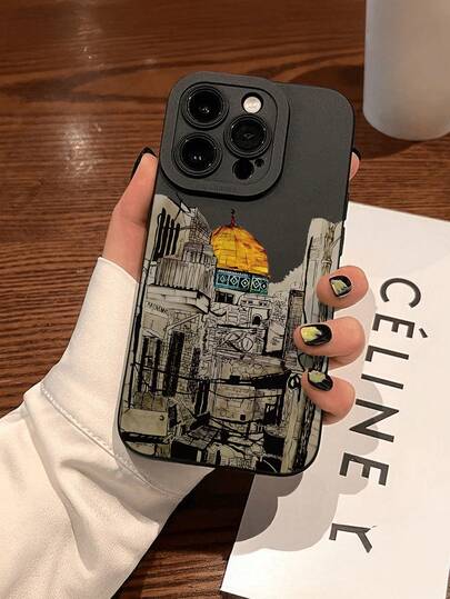 1pc Fashion Middle Eastern Traditional Architecture 2D Printed Soft Phone Case, Full Coverage Anti-Slip Protective Phone Shell, Suitable Compatible With Iphone 16, 15, 14, 13, 12, 11 PRO/PRO MAX/PLUS And Galaxy Series, It Is The Perfect Gift For Yourself, Family, Colleagues, And Loved Ones For New Year, Valentine's Day, Eid Al-Fitr.