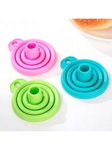 1个硅胶折叠漏斗 - 方便的厨房工具，便于液体转移 - 彩色 - 查看 12