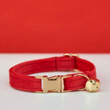 Vòng cổ cho mèo bằng nhung có chuông, dễ thương và bền, khóa hợp kim kẽm mạ vàng, dễ đeo và tháo nhanh, thích hợp cho sử dụng hàng ngày, hoạt động ngoài trời, đám cưới, sinh nhật, tiệc tùng, v.v. (Do chất liệu và sự khác biệt khi làm thủ công, màu sắc có thể hơi khác, giao hàng ngẫu nhiên) - Đỏ - Xem 1