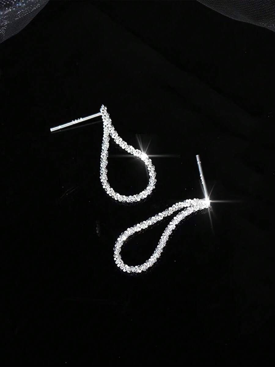 1对S925纯银极简星空耳钉，优雅独特的设计，适合女性佩戴，奢华日常百搭精致珠宝礼品 - 幾何 - 查看 1