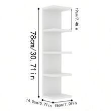 5-Tier Floating Wall Shelf Unit For Wall Decor & Makeup Vanity - White Narrow Cute Display Storage Shelf For Small Spaces, Decorative Vanity Shelf Room Decor - Mixed Colors - View 2