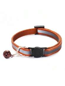 10pcs Random Reflective Detachable Cat Collar With Bell And Round Ears, Suitable For Cats And Small Dogs - Multicolor - View 6