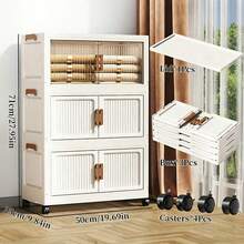Versatile Collapsible Toy Storage Bins - Aesthetic Home & Office Organization Solution, Stackable Storage Containers & Plastic Storage Containers For Bedroom Kitchen Bathroom Dorm Garage & Travel, Decorative Multi-Purpose Bins For Clothing Shoes Books Makeup & Daily Essentials, Dustproof Easy-Assemble Storage For All Living Scenarios - 白色 - 查看 8