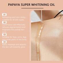 Papaya Radiance Boosting Face & Body Oil, 7-Day Glow Lightweight Non-Greasy Moisturizing Oil With Natural Plant Extracts, 100ml - PAPAYA - 查看 8