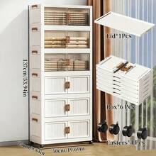 Versatile Collapsible Toy Storage Bins - Aesthetic Home & Office Organization Solution, Stackable Storage Containers & Plastic Storage Containers For Bedroom Kitchen Bathroom Dorm Garage & Travel, Decorative Multi-Purpose Bins For Clothing Shoes Books Makeup & Daily Essentials, Dustproof Easy-Assemble Storage For All Living Scenarios - 白色 - 查看 4