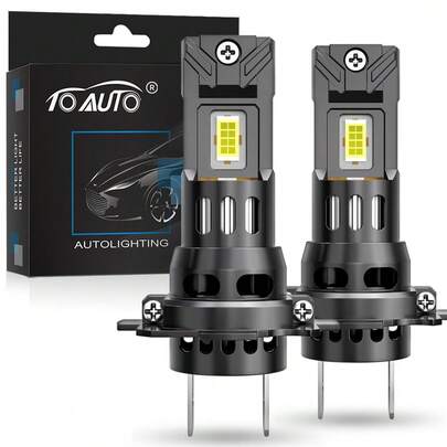 TOAUTO 2 Stücke H7 LED Autoscheinwerfer Birnen Canbus Hochleistung 3570 CSP Chip 100W 30000LM Turbo Lüfter Autoleuchten Mini H7 LED Plug&Play für Autos