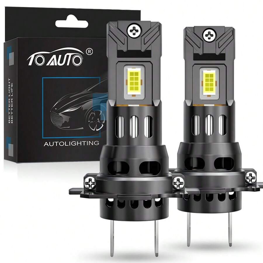 2pcs H7 LED Car Headlight Bulbs Canbus High Power 3570 CSP Chip 100W 30000LM Turbo Fan Auto Lights Mini H7 LED Plug&Play For Cars