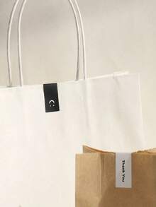 120/240 Stück/Rolle Lächelnde Gesichter Schwarz & Weiß Dankeschön Rechteck Aufkleber, Geschenkverpackung Dekorations Etiketten - Übersicht 2