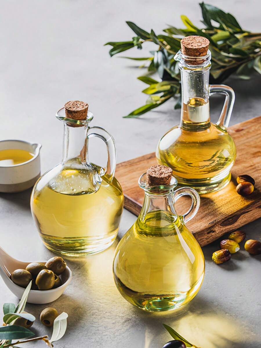 1 Chai đựng dầu bằng thủy tinh và gỗ, hộp đựng dầu, lọ đựng dầu gia dụng tinh luyện, chai đựng nước tương, chai đựng dầu ô liu, thích hợp cho nhà bếp, phòng ăn, hộp đựng dầu, đồ dùng nhà bếp