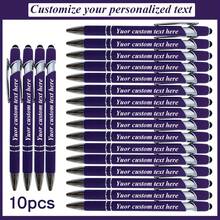10pcs Customized Engraved Ballpoint Pens - Smooth Writing, Personalized Information, Touch Screen Compatible Retractable Clip, Ideal For Office And Christmas Greetings - Sets - View 13