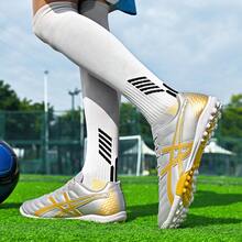 男士足球鞋，人造草坪足球鞋，户外足球鞋，人造草坪足球鞋 - 銀色 - 查看 2