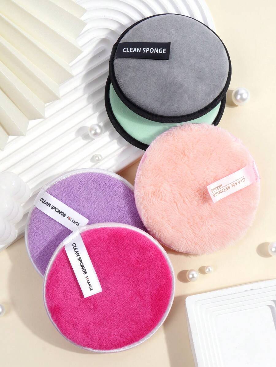 MAANGE 5pcs Soft Skin-Friendly Makeup Remover Sponges, Cleaning Tools, Portable Travel