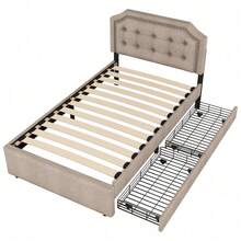 Bed Bases & Foundations - Beige+Brown + MDF - View 7