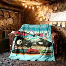 1PC 3D Monster Jam Monster Truck Cartoon Blanket, Edgy Gift For Motorsports Fans, Themed Man Cave Decor, Retro Sci-Fi Party Accent & Race Day Souvenir,Soft Throw Blanket For Home Bedroom Bed Sofa Picnic Travel Office Cover Blanket, Multiple Sizes 50x60 To 60x80 Inches - Nhiều màu 16 - Xem 2