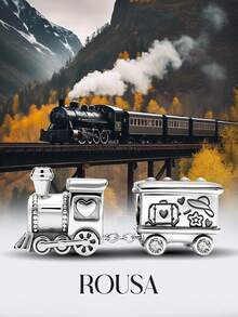 1 hạt hình tàu hỏa bằng bạc Sterling 925, thích hợp làm vòng tay nữ, vòng đeo tay tự làm trang sức, trang trí hàng ngày, phụ kiện cho bé gái. - Đi tàu hỏa - Xem 4