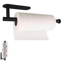 Self Adhesive Paper Towel Holder, No Drill Under Cabinet Paper Towel Roll Holder, Stainless Steel Paper Towel Rack For Kitchen, Bathroom, Pantry, RV - Black - Black - View 9