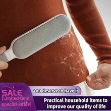 Double-Sided Pet Hair Remover, Manual Static Electricity Lint Brush, Suitable For Clothes, Sofa, Furniture, Carpets Cleaning, Reusable, Durable Polypropylene Material, No Power Needed - White - View 1
