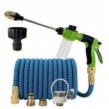 25英尺-150英尺新款花园水管可伸缩橡胶魔力水管高压水枪套装，适用于花园农场灌溉工具 - A - 查看 15