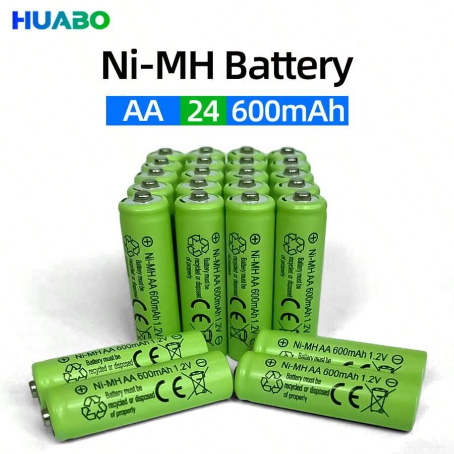 Bộ 12/24 viên pin sạc AA Nickel-Metal Hydride (NiMH) 1.2V, thích hợp cho đèn sân vườn, đèn chiếu sáng bãi cỏ, đèn pin, đồ chơi, máy nghe nhạc MP3, chuột không dây, bàn phím không dây, máy cạo râu điện, điều khiển từ xa, bàn phím và chuột không dây, tay cầm chơi game, máy ảnh kỹ thuật số, đồ chơi, đèn LED, cân điện tử, đồng hồ báo thức và nhiều thiết bị thông dụng khác. Có thể sạc lại hàng trăm lần. - Xem 1