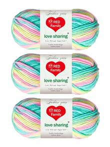 3pcs/Set Ombre Yarn Set, 5-Ply Soft & Fade-Resistant Yarn, Suitable For Crochet DIY Handicraft Projects Like Handmade Carpets, Clothing, Scarves, Ideal For Beginners - Variegated Wool Yarn - View 12
