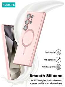 Koolife 1 件装全包覆式软 TPU 硅胶保护壳，防摔金属质感，超薄磨砂，支持磁吸无线充电，全镜头保护，一体式按键设计，兼容三星 Galaxy S22/S22plus/S22Ultra/S23/S23Ultra/S24/S24plus/S24Ultra/S25Ultra/S25plus/S25 - 玫瑰金 - 查看 8