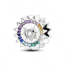 1 Pc Fashion Multi Element Sparkling Beads Dangle Charm Silver Plated Fit Bracelet Necklace DIY Holiday Gift - Multicolor - View 6