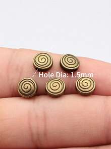 20 hạt rỗng xoắn ốc dùng để trang trí DIY và làm trang sức. - đồng thau - Xem 2