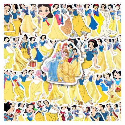 60pcs Disney Snow White Princess Stickers, Princess Party Favors, Cartoon Snow White Waterproof Stickers For Books, Diaries, Phone Cases, Laptops, Tablets, Water Bottles, Suitable For Holidays, Birthdays, Or Rewards