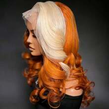 Highlight Ginger Orange Quality Body Wave Glueless Wigs Human Hair With Baby Hair 13x4 HD Transparent Lace Front Wigs Human Hair 250 Density Natural Loose Wave Lace Frontal Wig For Women Natural And Lifelike - 高光薑橙 - 查看 4