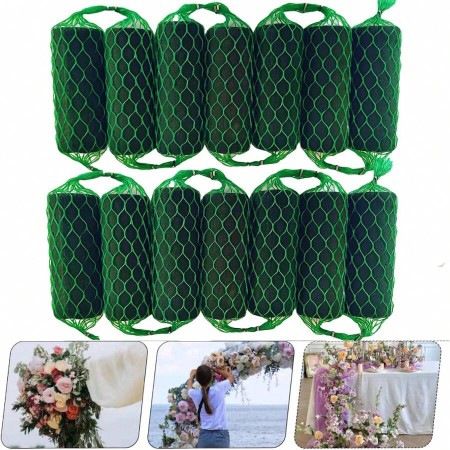 Bộ 14 vòng hoa xốp, bộ khối xốp dài 2,7 mét, giá đỡ hoa thấm hút dùng trang trí cổng vòm cho đám cưới, sân vườn, nhà cửa.