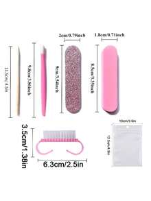 Bộ dụng cụ làm móng tay/chân dùng một lần 5 món - Đóng gói riêng lẻ, bao gồm dụng cụ đẩy biểu bì bằng gỗ, dũa móng mini, dụng cụ đánh bóng móng, khối đánh bóng hai mặt và cọ móng, phụ kiện chăm sóc móng di động | Bao bì nhỏ gọn | Bộ dụng cụ làm móng du lịch | Dụng cụ làm móng dùng một lần, quà Giáng sinh, quà tặng bạn bè, quà tặng phụ nữ, quà tặng ngày Valentine, quà cưới. - Nhiều màu - Xem 6