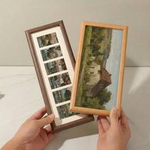 1件復古榫卯相框－實木結構，附易開式背板與牆釘，經典居家裝飾藝術品，可立即掛牆，春季牆面煥新必備，復活節藝廊牆裝飾，母親節禮物 - 多色 - 查看 4