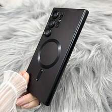 1个Hadaasi黑色奢华磁吸手机壳,兼容三星Galaxy S26Ultra/S26Plus/S26/S26Edge/S26Pro/S25Ultra/S25Plus/S25Edge/S25FE/S24 S25 S22 S23 Ultra Plus S20 S21 FE Note 20/A57/A37/A17/A07/A56/A36/A26/A55/A35/A25/A15/A24/A34/A14/A16/A06/A05S,柔软TPU材质,圣诞礼物,防震防摔金属光泽手机壳,国际版,非国内版 - 黑色 - 查看 2