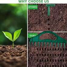 1pc Plastic Handheld Seed Planter Tool With 12 Holes, Gardening Transplanter For Sowing And Tilling - Waterproof, Green, Random Style - A - View 5