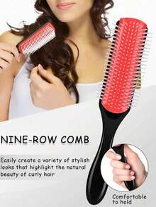 17pcs Hair Styling Tool Set, Includes High Pressure Spray Bottle, Sleep Cap, Curling Brush Set, 9-Tooth Comb, Wide-Tooth Comb, Double-Sided Comb, Styling Comb, Pointed Tail Comb, Rat-Tail Comb, Edge Brush, Massage Brush - Pink - View 2