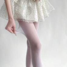 Spring Summer New Sheer Velvet Pantyhose Women Candy Color Sheer Nude Tights Y2K Sexy E-Girl Soft High Waist Hosier - 乳白色 - 查看 8