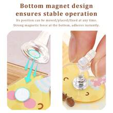 3D亚克力卡通图案底座磁性练习支架，可爱日式美甲展示架/练习工具，日式美甲DIY工具及摄影道具 - 彩色 - 查看 4