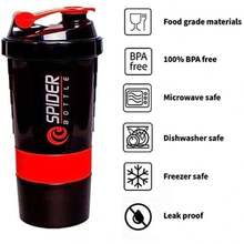 2-In-1 Protein Shaker Bottle, Leak-Proof Blender Mixer, Non-Slip Triple-Layer Twist Cap 3oz Cup With Pill Tray, Fitness Water Bottle With Cleaning Brush - Red Cup + Brush - View 8