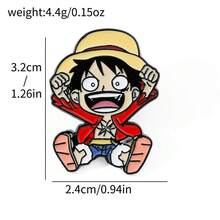 1/6件套卡通版海贼王Q系列，蒙奇·D·路飞，罗罗诺亚·索隆帅气胸针，背包装饰 - 彩色 - 查看 7