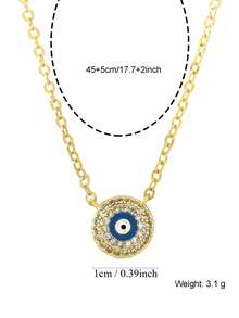 Charm-In Dây chuyền mặt dây hình mắt quỷ mạ vàng cho nữ, đính đá Zirconia, kiểu dáng choker. - Vàng - Xem 4