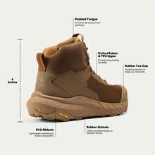 Botas de trabajo tácticas militares para hombre Botas de combate de cuero para motocicleta - Caqui - Ver 9