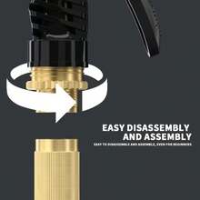 Expandable Garden Hose, Durable Waterproof Hose With 3-Fold Expandable Function, Comes With Spray Gun And 7 Function Adjustment, Black - Black - View 8