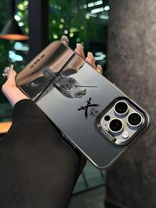 New Creative Fashion IMD Laser Phone Case Series, Elegant Calligraphy Paired With Patterns, Classic Hybrid Shockproof Anti-Slip Phone Case, Suitable For IPhone 17/17Air/17Pro/17ProMax, 16/16Plus/16ProMax, 15, 14, 13, 12, 11 Series, And Galaxy S22, S23, S24, S25 PLUS ULTRA Series, Suitable As Easter Gift, Christmas/Halloween Decoration, Birthday Gift For Couples, Girlfriends, Boyfriends, Friends Or Yourself - Black - View 3