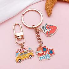 10个旅行主题珐琅吊坠散装 - 夏季度假DIY饰品钥匙扣 - 均碼 - 查看 4