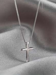 1件优雅十字架吊坠项链，简约独特设计，适合日常及度假佩戴，女士度假约会四季皆宜的精美饰品，生日礼物佳选，小巧精致设计 - 彩色 - 查看 2