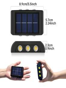 4件組太陽能壁燈 6-LED 太陽能圍欄燈 戶外雙頭防水花園燈，適用於庭院、別墅、陽台、花園、小徑、樓梯、泳池邊裝飾，營造溫馨氛圍 - 太陽能壁燈 - 查看 4