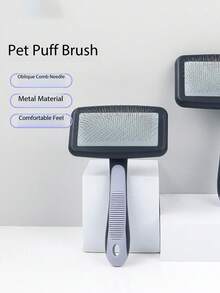 1pc Pet Grooming Set - Dog Deshedding Brush, Removes Loose Hair And Undercoat! Pet Brush, Cat Brush, Dog Dematting Brush, Pet Deshedding Tool, Cat Deshedding Brush - Purple - View 3