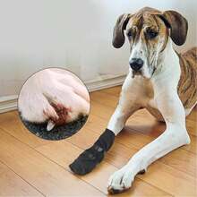 Botas protetoras macias e impermeáveis de tamanho grande para cães, adequadas para cuidar de feridas e respiráveis. - Preto - Ver 3