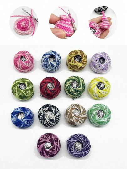 [Chỉ ren số 8] Chỉ hai màu, 8g mỗi cuộn, nhiều màu sắc để lựa chọn, khoảng 984 inch (25m) mỗi cuộn, chỉ móc siêu mịn thích hợp cho móc siêu nhỏ, phụ kiện ren và làm đồ trang sức.